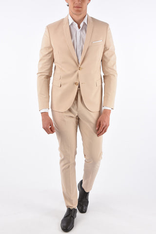 abito 2 bottoni slim fit due spacchi revers classico con passanti