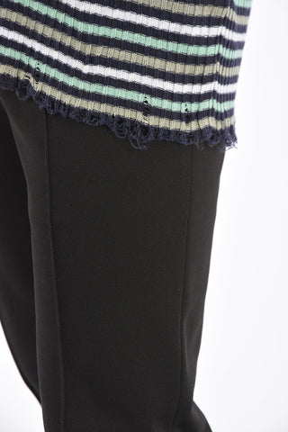 MM14 Flax Striped Polo Neck Sweater