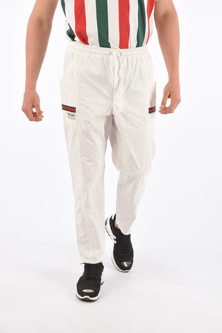 pantalone in cotone con elastico in vita