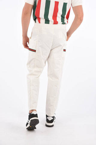 pantalone in cotone con elastico in vita