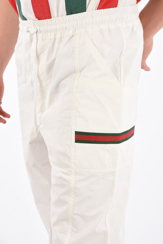 pantalone in cotone con elastico in vita