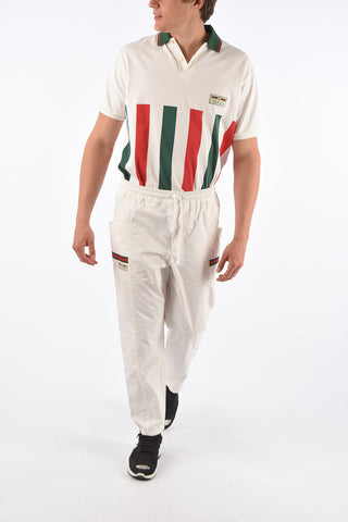 pantalone in cotone con elastico in vita