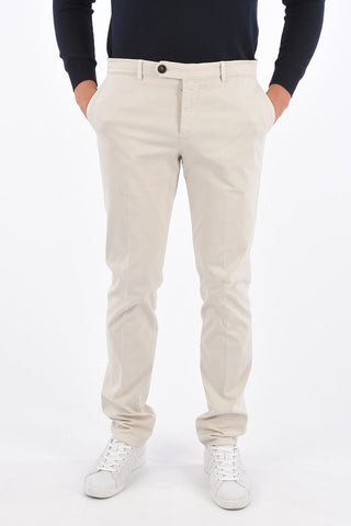 Stretch Cotton Straight Fit Pants with Belt Loops