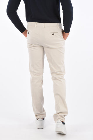Stretch Cotton Straight Fit Pants with Belt Loops