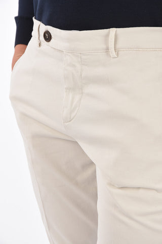 Stretch Cotton Straight Fit Pants with Belt Loops