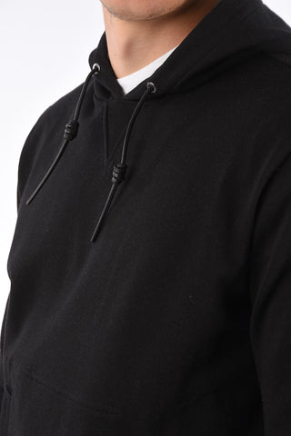Maxi Patch Pocket Hoodie with Leather Drawstring