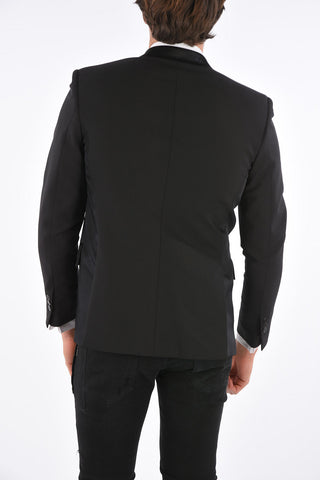 side vents peak lapel 2-button slim fit blazer
