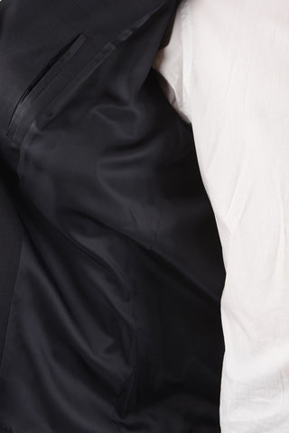 Checked Virgin Wool Peak Lapel Trench