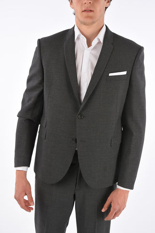 slim fit side vents notch lapel belt loops 2-button suit