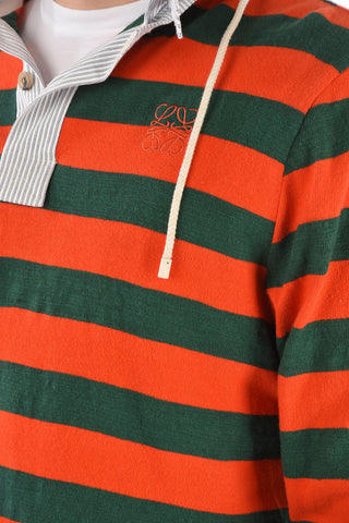 Awning Striped Cotton Unstructured Hoodie
