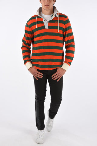 Awning Striped Cotton Unstructured Hoodie