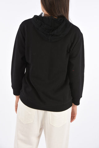 Sweatshirt with Polka Dot Tulle Hood