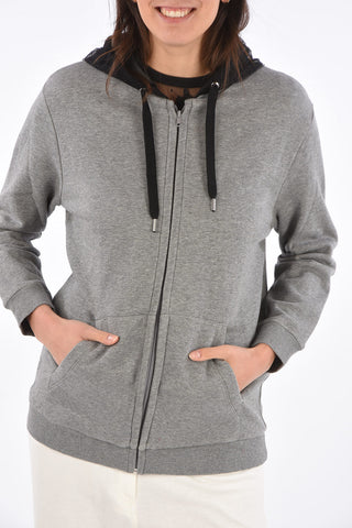Sweatshirt with Polka Dot Tulle Hood