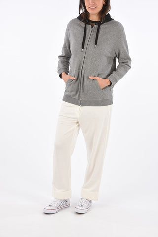 Sweatshirt with Polka Dot Tulle Hood