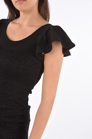 vestito a trapezio sopra il ginocchio scollo a u
