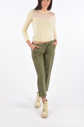 Elastic Waist Band SPARUS Cropped Pants