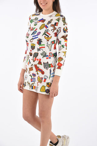crew-neck long sleeve ALL COUNTRIES mini dress