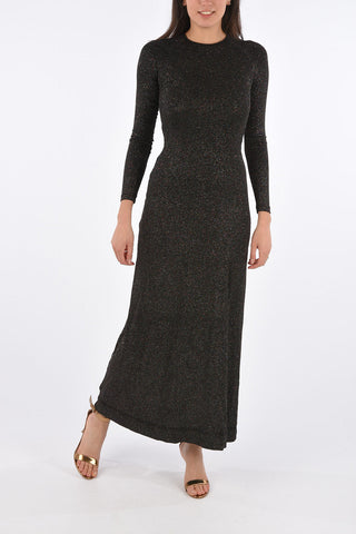 glitter long sleeve maxi gown
