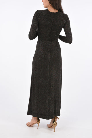 glitter long sleeve maxi gown