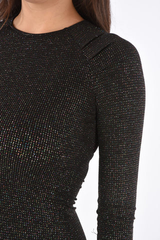 glitter long sleeve maxi gown