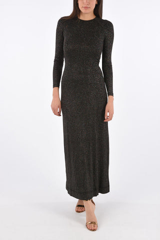 glitter long sleeve maxi gown