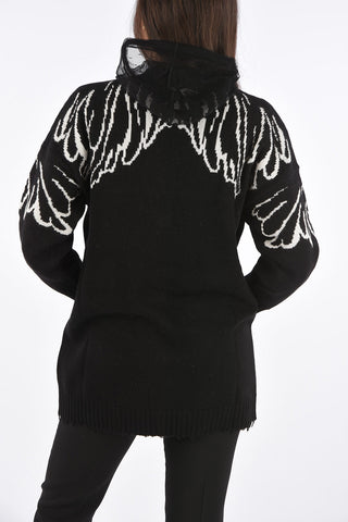Cardigan with Tulle Hood