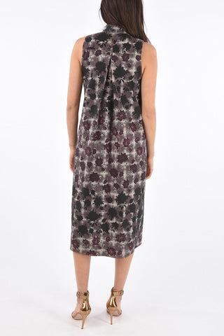 MM6 floral-print sleeveless midi shirtdress