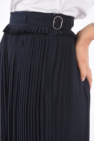 Gonna Plissè Midi con Chiusura Zip Laterale