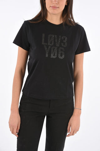 Glittery Printed I LOVE YOU T-shirt