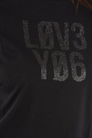Glittery Printed I LOVE YOU T-shirt