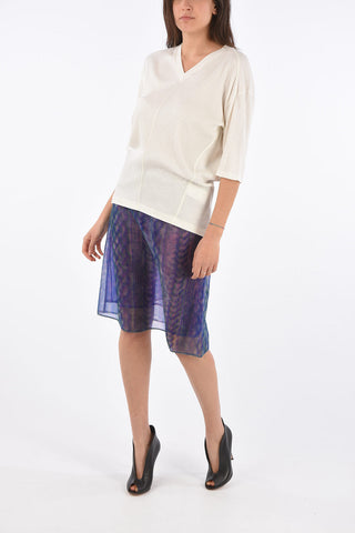 MM0 sheer knee lenght a-line skirt