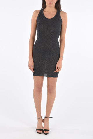 lurex sleeveless mini dress
