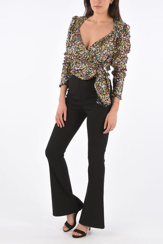plunging neckline sequined top