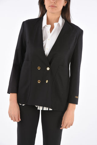 virgin wool center vent blazer