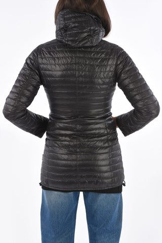 down jacket with detachable knitted detail