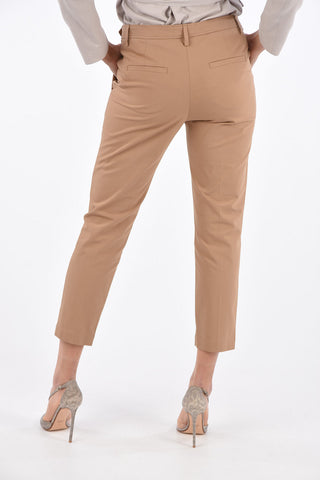 Pantaloni Crop a Vita Alta con Dettaglio Gioiello