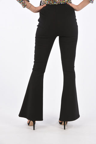 side-zip fastening bootcut pants