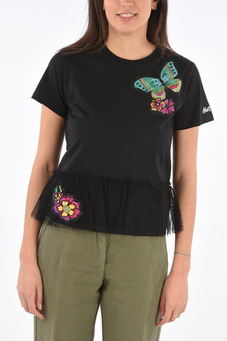 Crewneck T-shirt with Patches