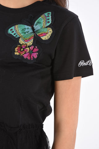 Crewneck T-shirt with Patches