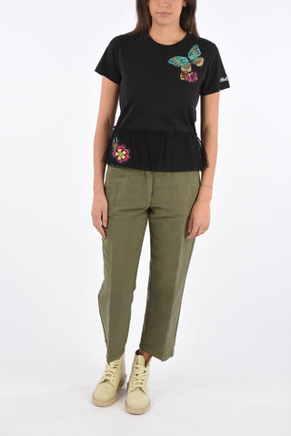 Crewneck T-shirt with Patches