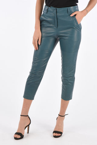 Leather High Waist Cropped Pants