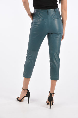 Leather High Waist Cropped Pants