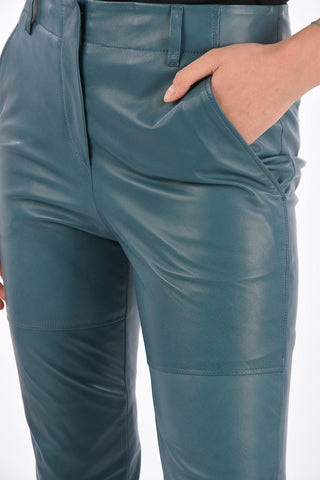 Leather High Waist Cropped Pants