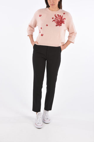 Floral Embroidered ¾ Sleeve Sweater