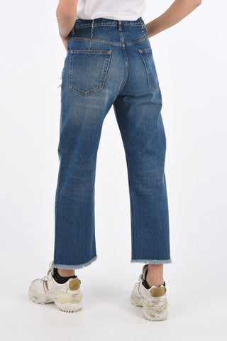 MM6 raw-cut hem bootcut jeans