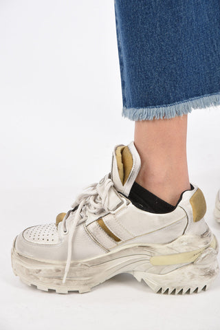 MM6 raw-cut hem bootcut jeans