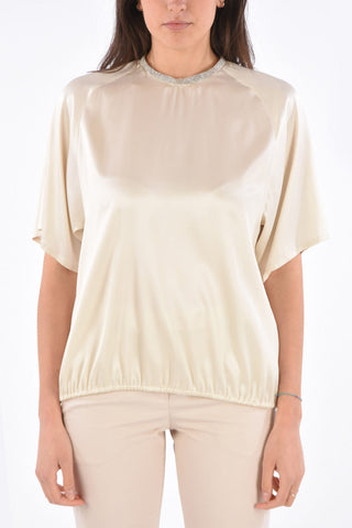 Blouse with Jewel Collar