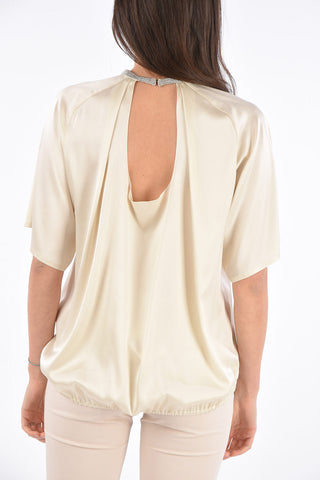 Blouse with Jewel Collar