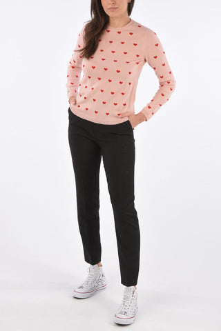 Heart Embroidered Crewneck Sweater
