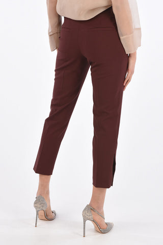 Stretch Virgin Wool High Waist Pants with Hidden Closure
